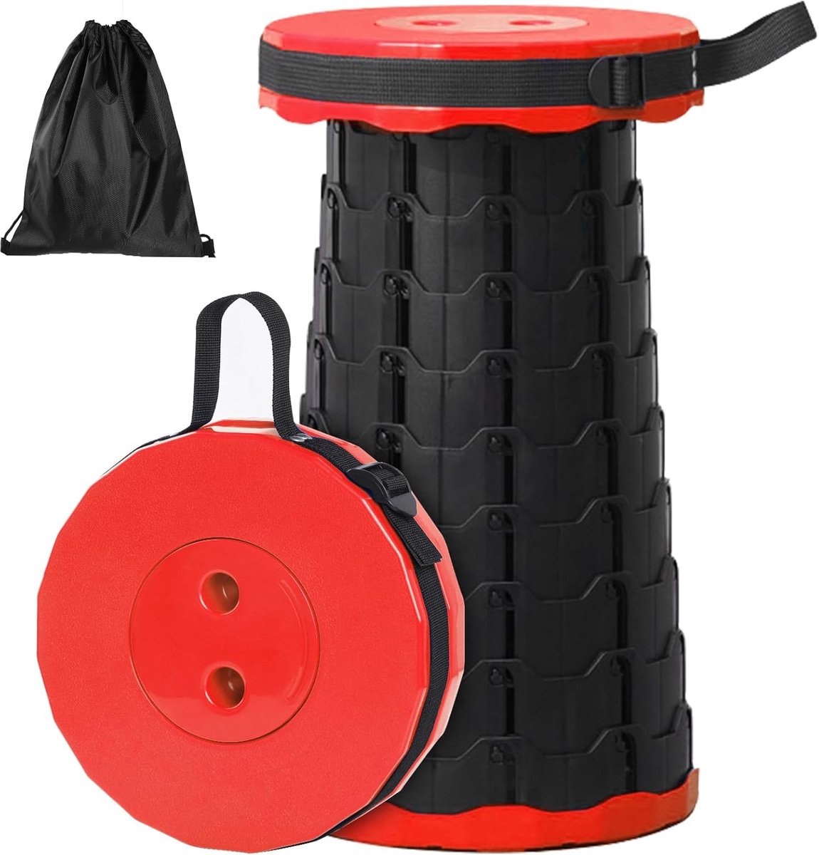 Opvouwbare Kruk - Opvouwbare Stoel - Telescopische Kruk - Inklapbare Kruk - Campingstoel - Visstoel - Polypropyleen - 45 cm Hoog - 226 kg Draagkracht - Rood - van Imperatoris