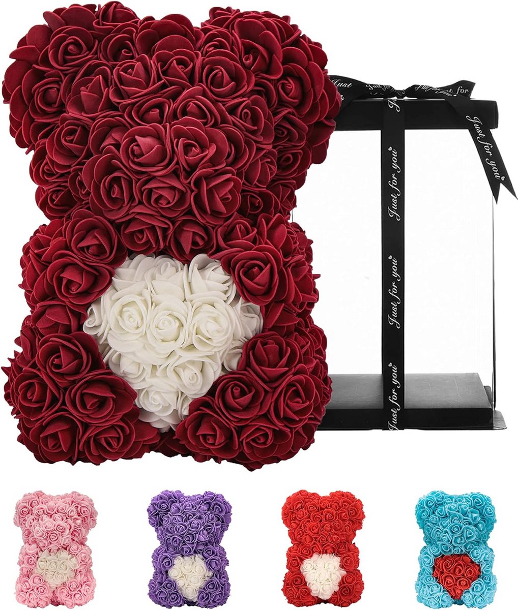 Rozenbloemenbeer voor Vrouwen - Uniek Cadeau voor Verjaardag en Moederdag