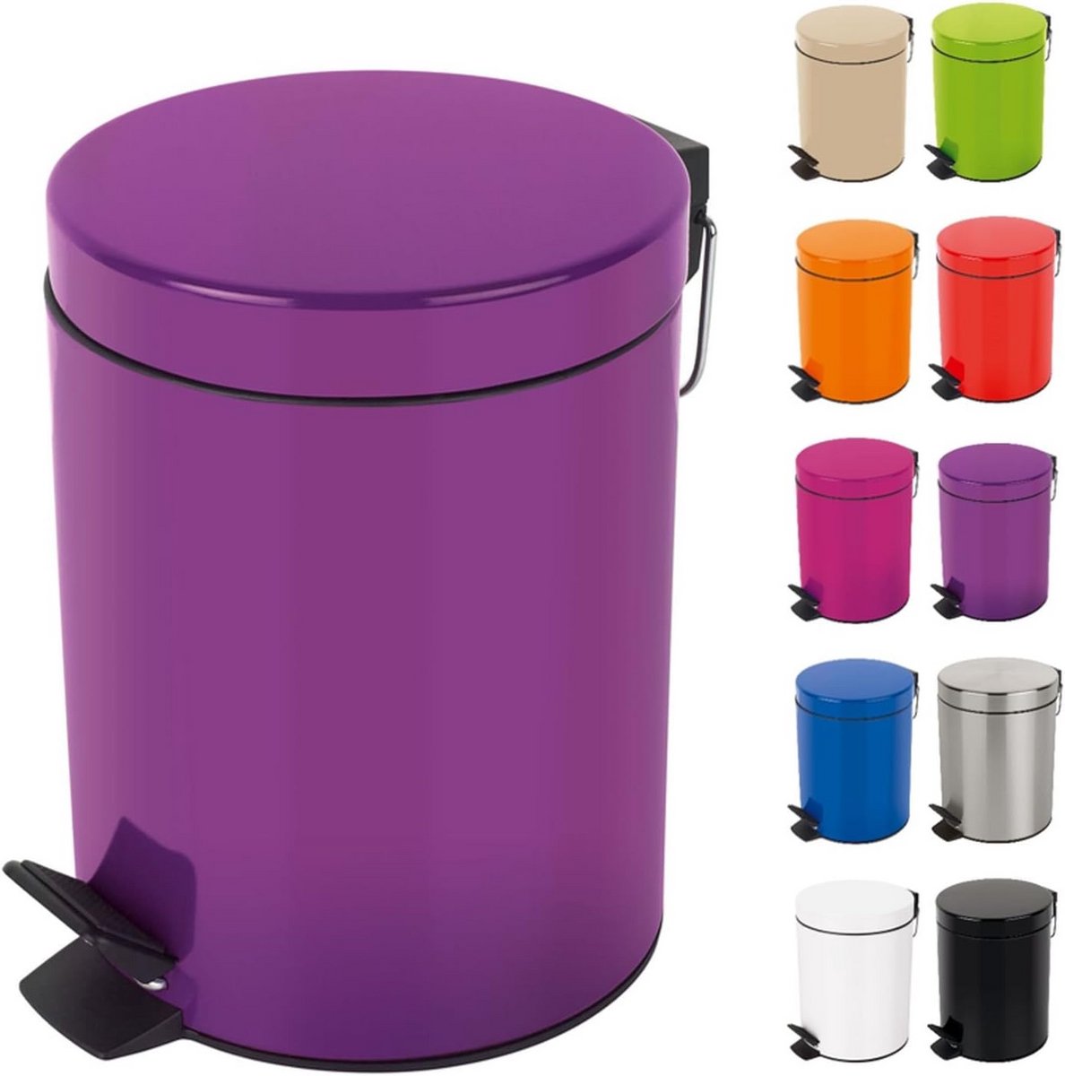 Kleine Pedaalemmer 5 Liter met Binnenemmer voor Badkamer of Toilet