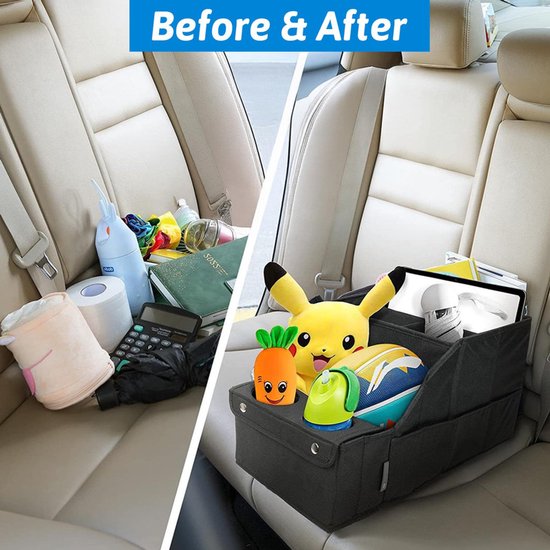 Opbergbox voor de kofferbak van de auto - Organizer tas voor de autostoel - Opvouwbare opbergtas voor in de auto - Zwart - Opvouwbare kofferbak organizer tas — afbeelding 5