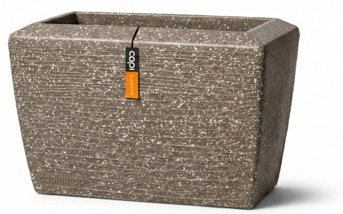 Capi Europe Jardinière rectangle basse Arc Granite - 60x35x40 - Beige