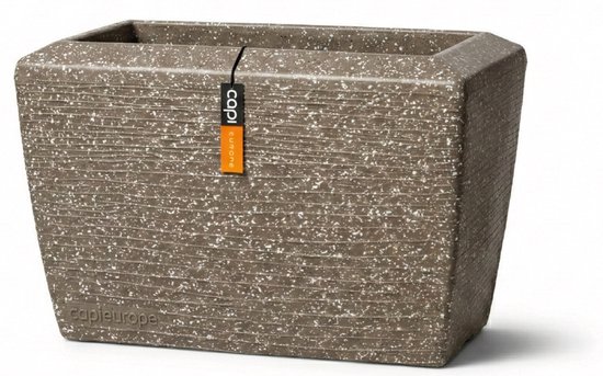 Capi Europe - Bloembak rechthoek laag Arc Granite - 60x35x40 - Beige - Bloempot Voor binnen en buiten - Beschikbaar in XL formaten - Breukbestendig - 100% Recyclebaar - Levenslang garantie - NBGS8061