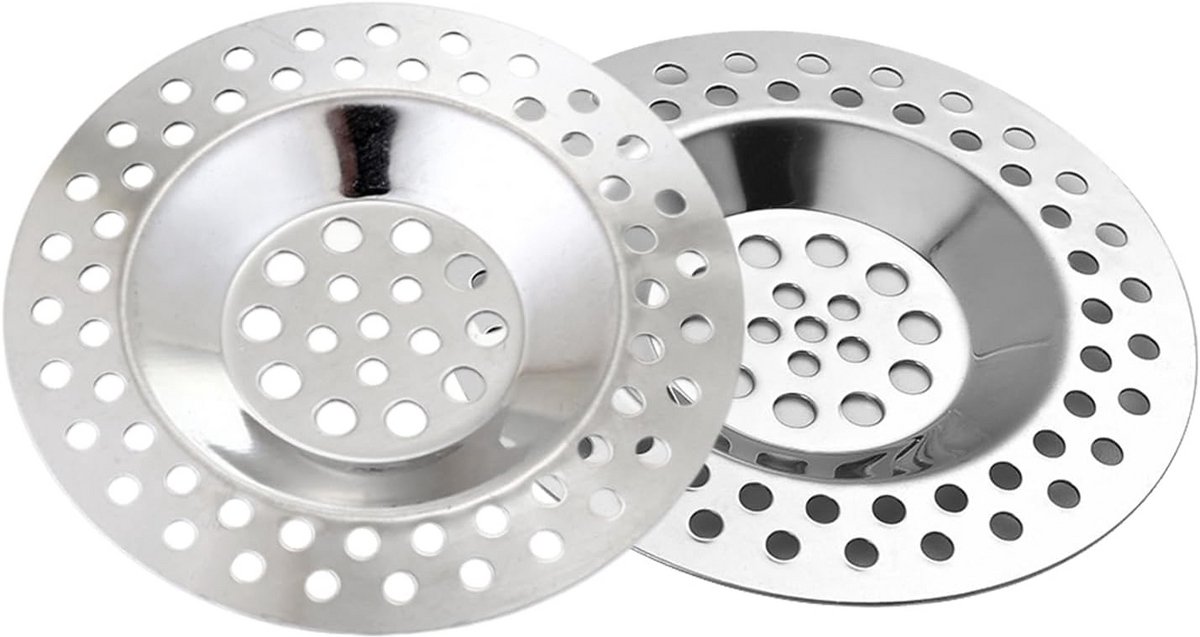 2-Pack Afvoerzeef RVS voor Keukengootsteen en Wastafel (75 mm)
