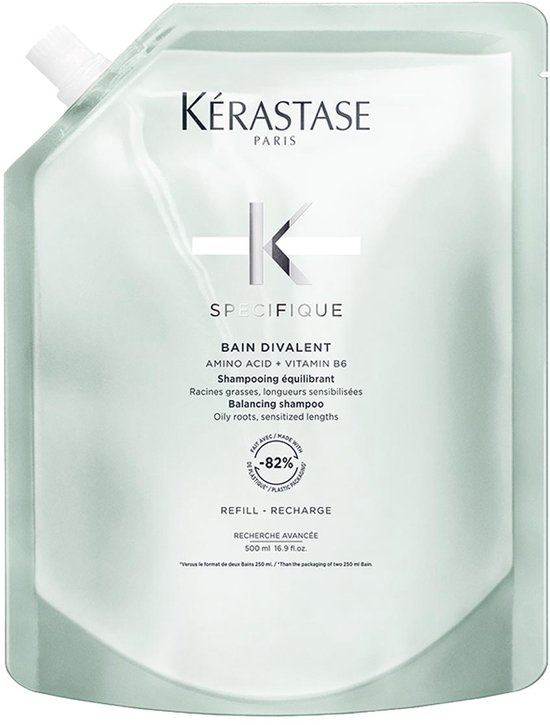 Kérastase Spécifique Bain Divalent 500ml recharge, 82% moins de plastique.
