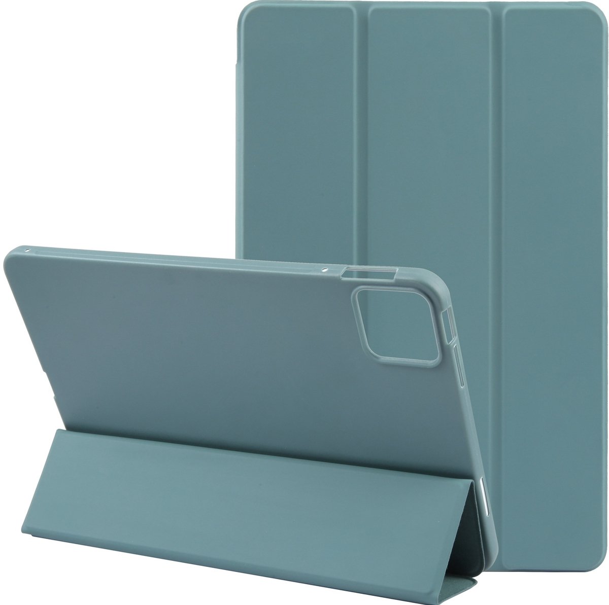 Mobigear Tablethoes geschikt voor Apple iPad Air 11 Inch (2026) Hoes TPU,Kunstleer | Mobigear Tri-Fold Gel Bookcase - Groen