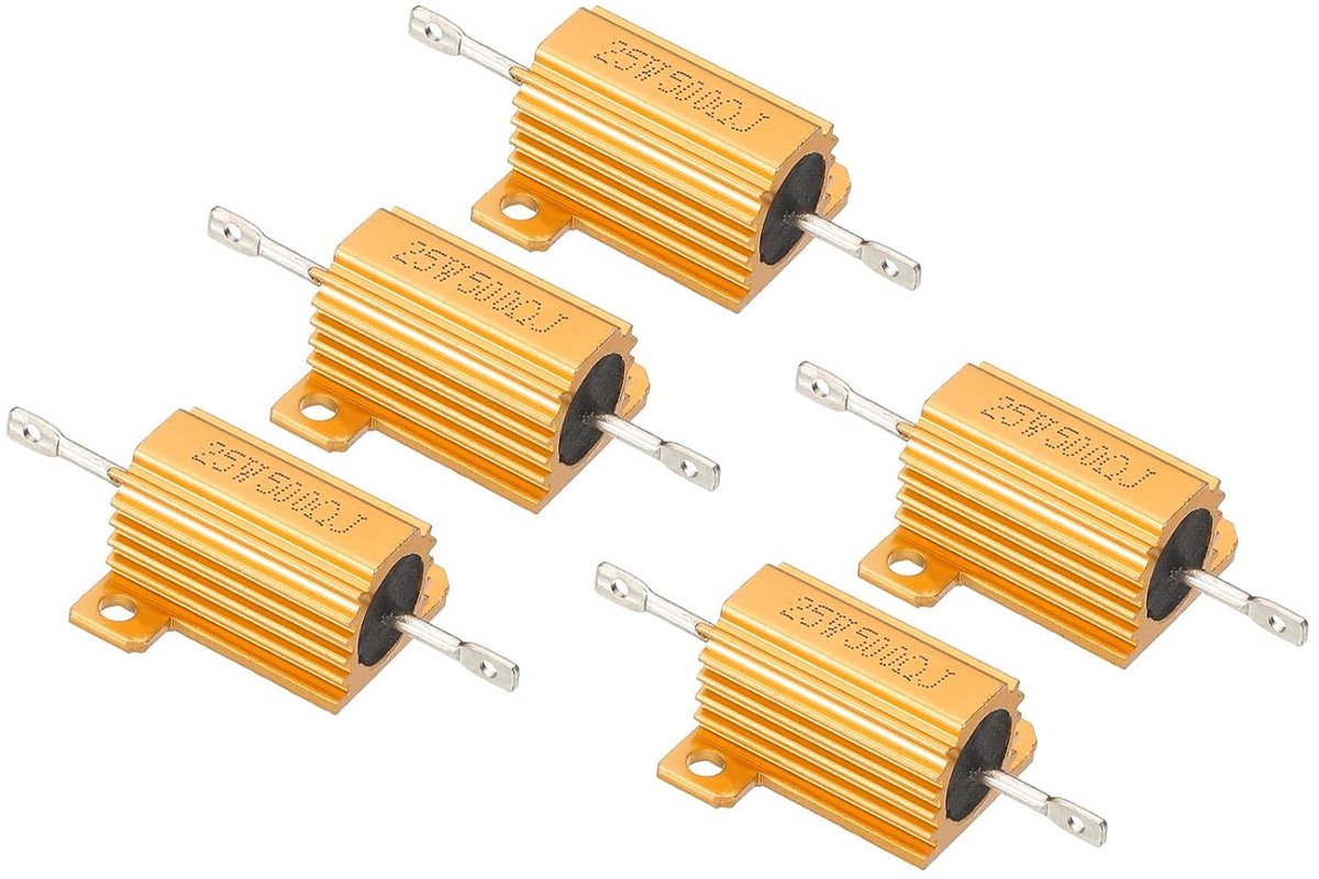 5 Stuks 25W 500 Ohm Aluminium Koellichaam Weerstand voor Industriële Toepassingen