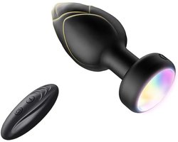 Oneay Anale plug met LED-kleurlicht, anaalplug voor vrouwen en mannen, anaalplug met vibrator en afstandsbediening, anaalplug, prostaatmassager, masturbator voor volwassenen, seksspeeltjes