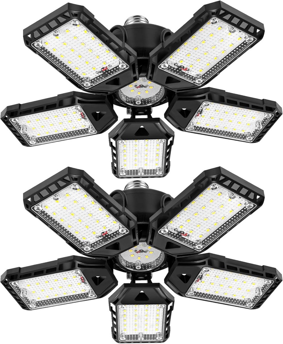 Krachtige LED Garage Verlichting 2 Stuks - 160W Instelbaar en Helder Wit Licht