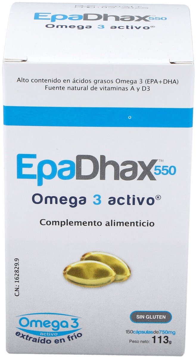 Epadhax 550 mg omega 3 150 capsules - 550mg|Epadhax 550mg omega 3 150 capsules of 550mg|Epadhax 550mg oméga 3 150 capsules de 550mg