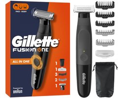 Gillette Fusion One - Trimmer with One Blade - Hybrid Baardtrimmer & Scheerapparaat + 7 hulpmiddelen en accessoires