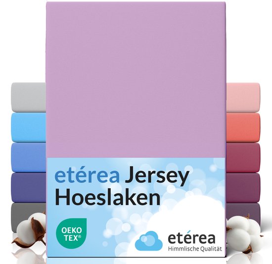 etérea Hoeslaken Jersey 100x200 - 120x200 cm Oekotex Made in Green - 100% coton - Lilas
