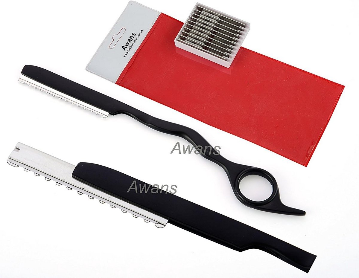 Professionele Haarverdunner Scheermes met 10 Reserve Scheermesjes - Handmatige Kappers Tool