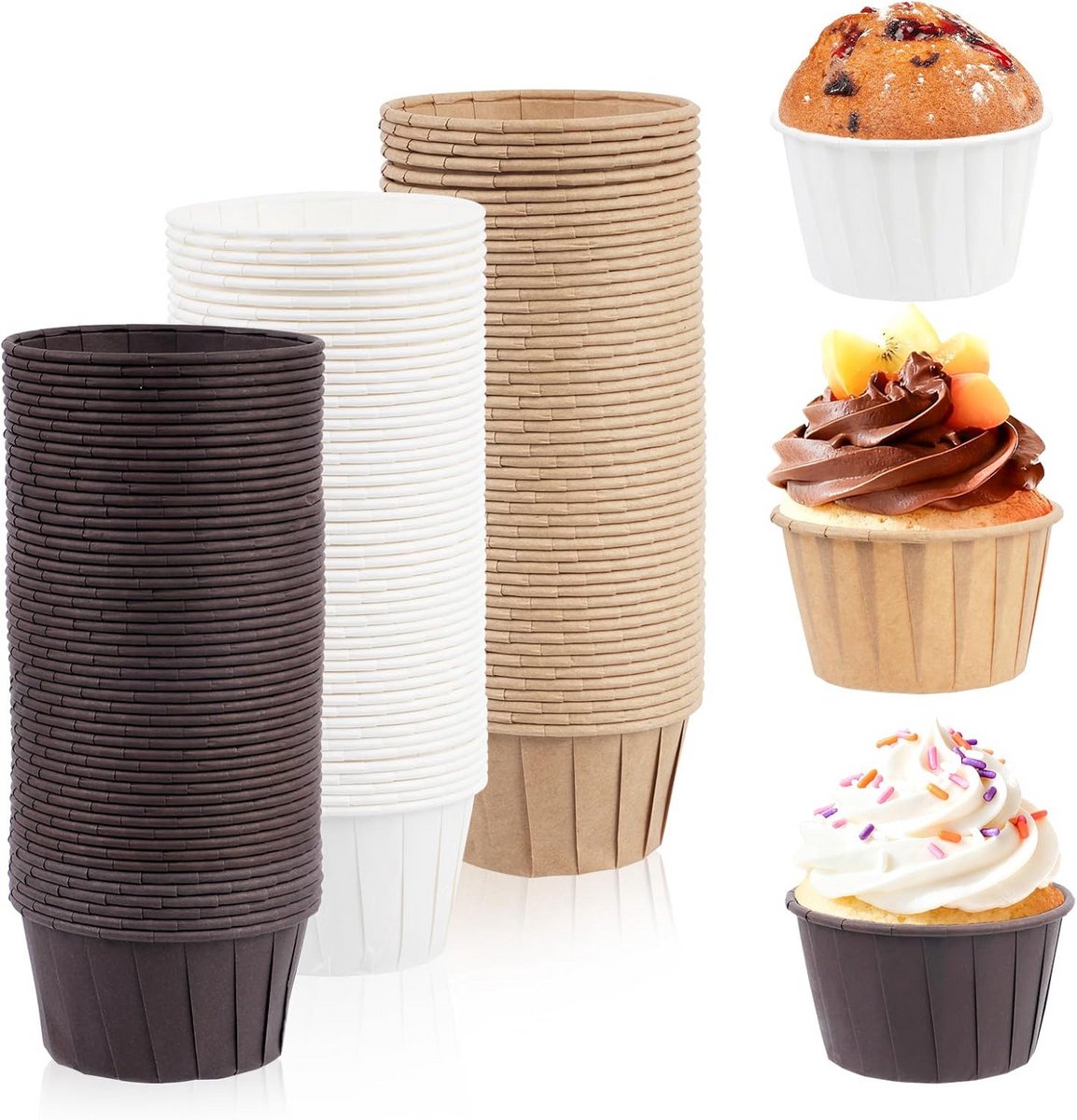 150 Stuks Mini Muffinbakvormpjes Set - Anti-aanbak & Hittebestendig - Feest & Dessert