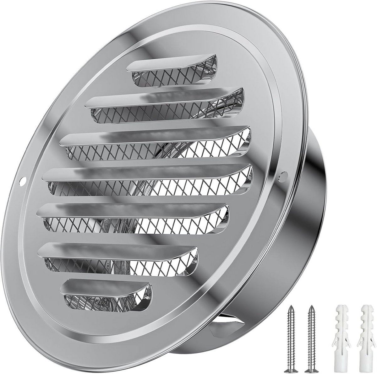 Rond Ventilatie Rooster 100 mm met Insectenhor en Weerbescherming