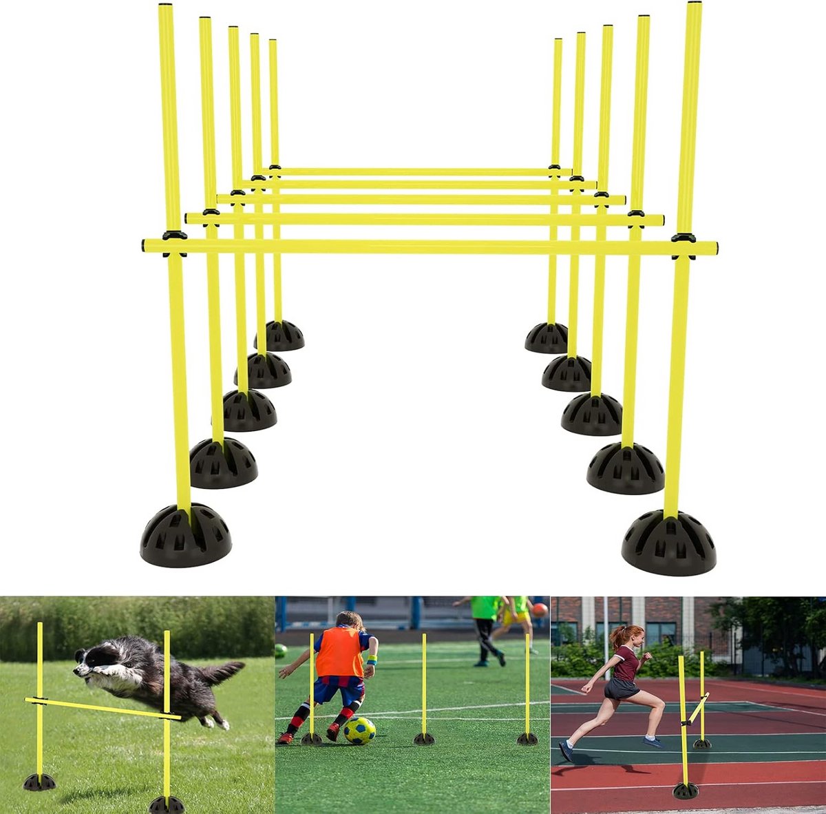 Behendigheidstrainingsset met Stangen Horden en Clips voor Sport & Hondentraining