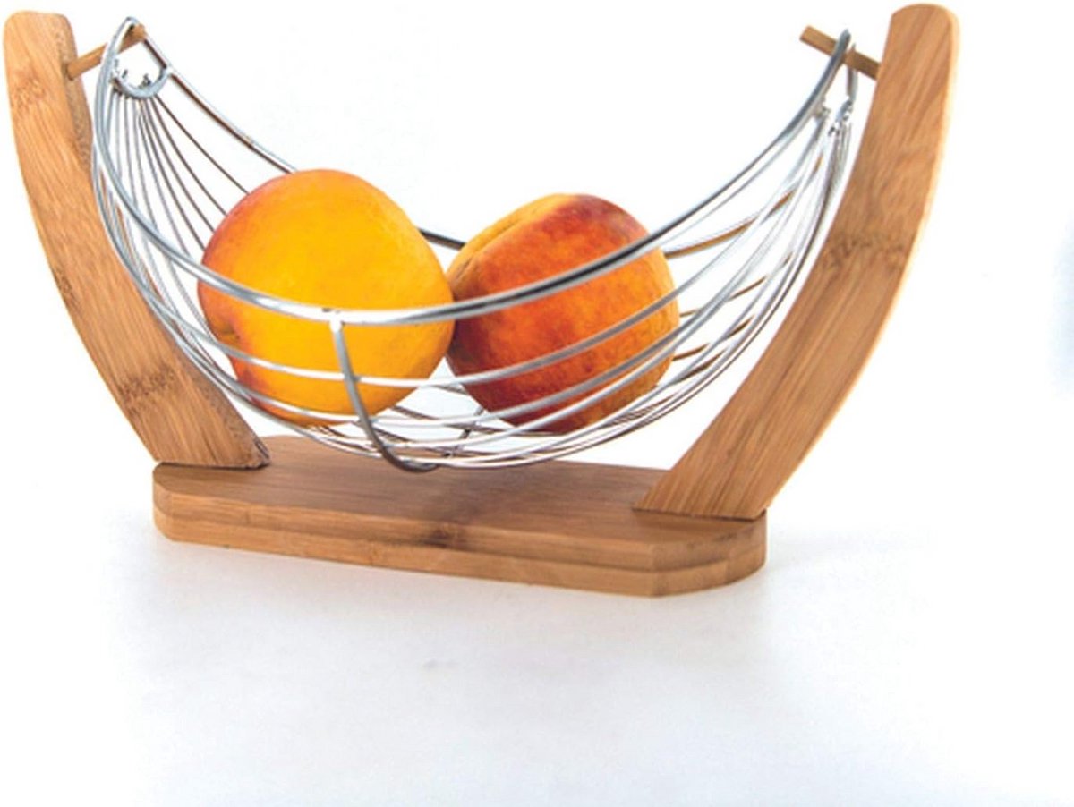 Design Fruitmand Bamboe en RVS - Modern Mandje voor Fruit