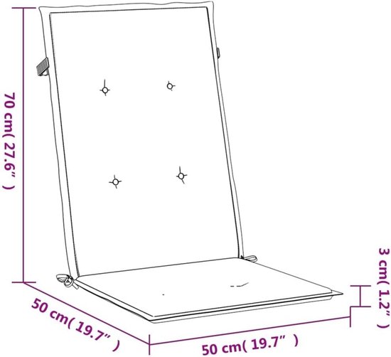 Set Tuinstoelkussens Hoge Rug Universeel in Diverse Kleuren | bol