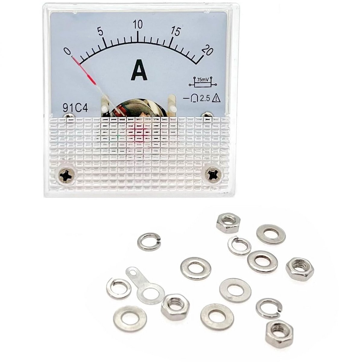 Analoge Stroommeter DC 0-20A Paneelmeter voor Elektrische Schakelingen