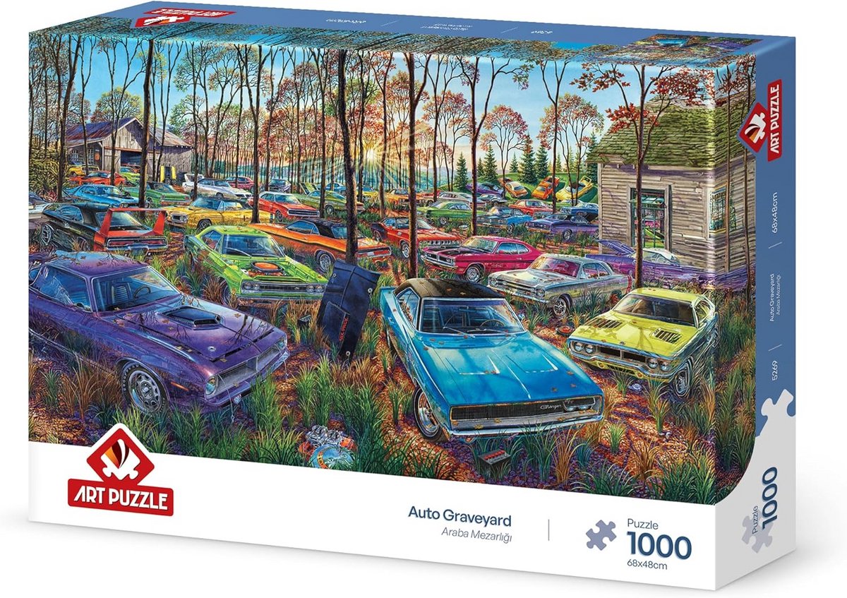 1000 Stukjes Puzzel Auto Begraafplaats voor Volwassenen en Tieners