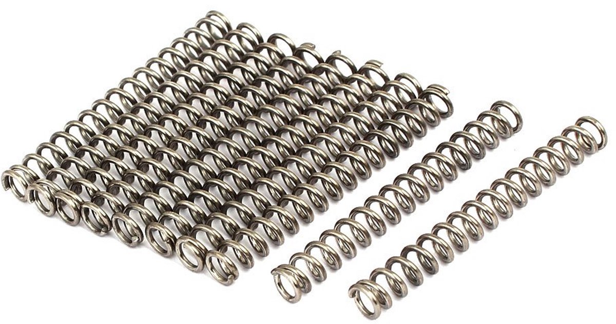 10x Drukveren RVS 304 - Spiraalveren Zilver 1x6x50 mm voor Diverse Toepassingen