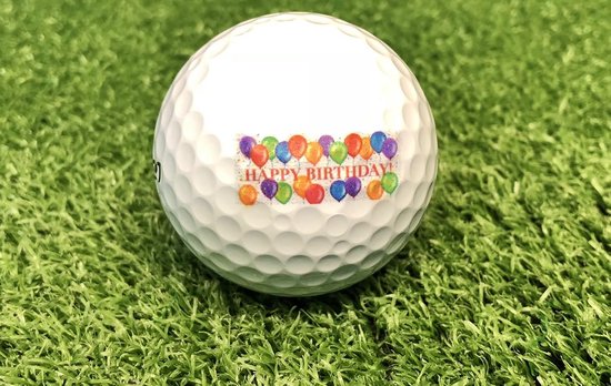 Set van 3 Golfballen met Happy Birthday Opdruk in Luxe Geschenkverpakking van Merkloos — afbeelding 3