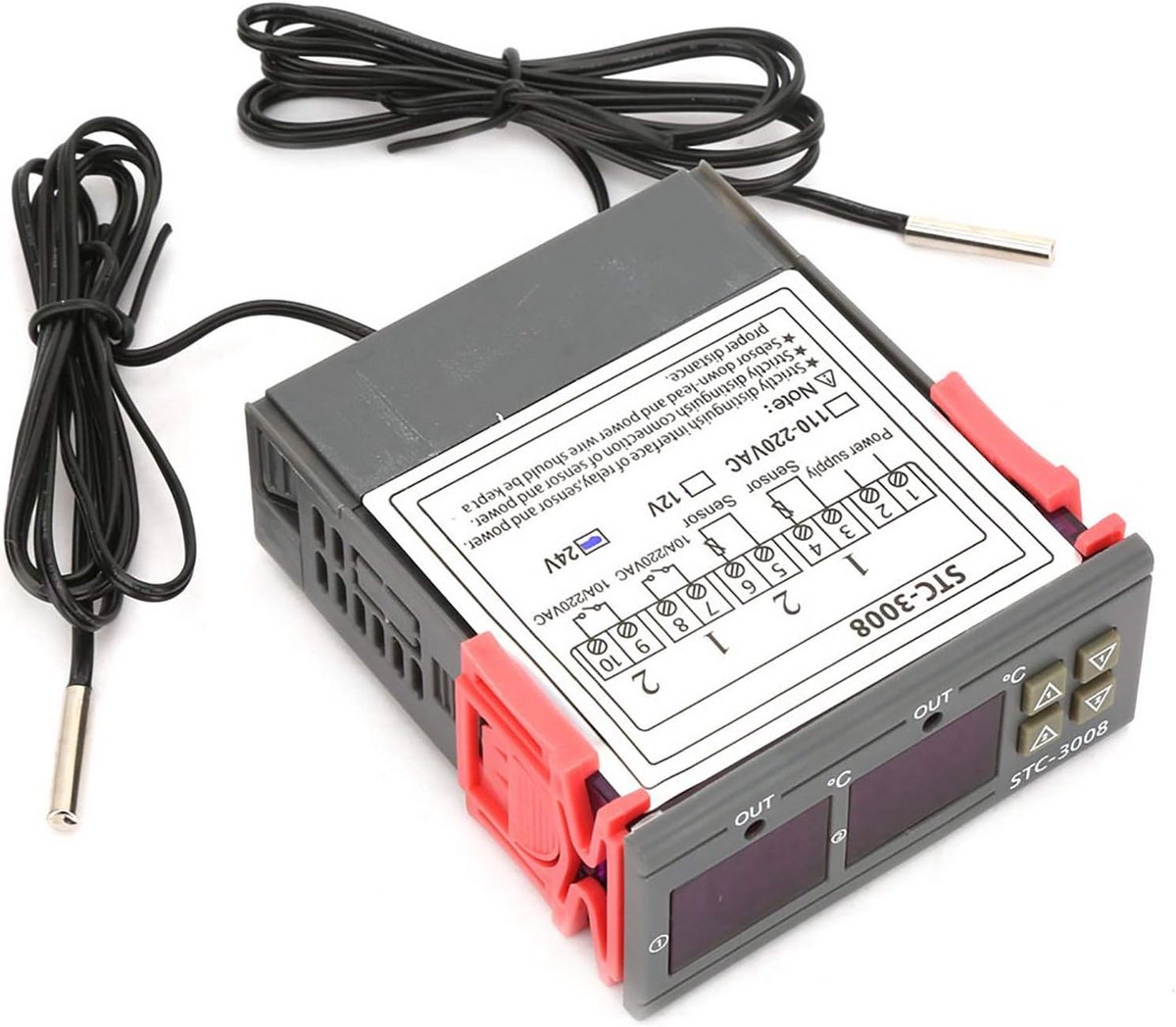 Digitale Temperatuur Regelaar met Dubbele Sensor en Display voor Koeling en Verwarming