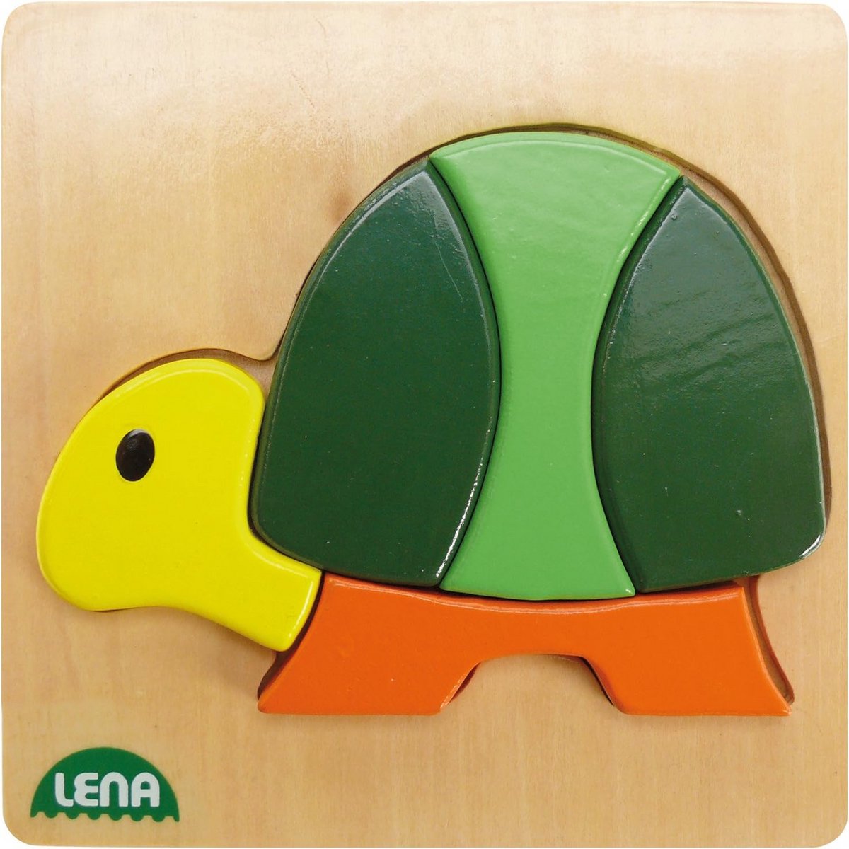Houten Puzzel Schildpad - Hout Puzzel - Kind Ontwikkeling - Kleurrijke Weergave - 18 x 14 x 2.5 cm - Multicolor