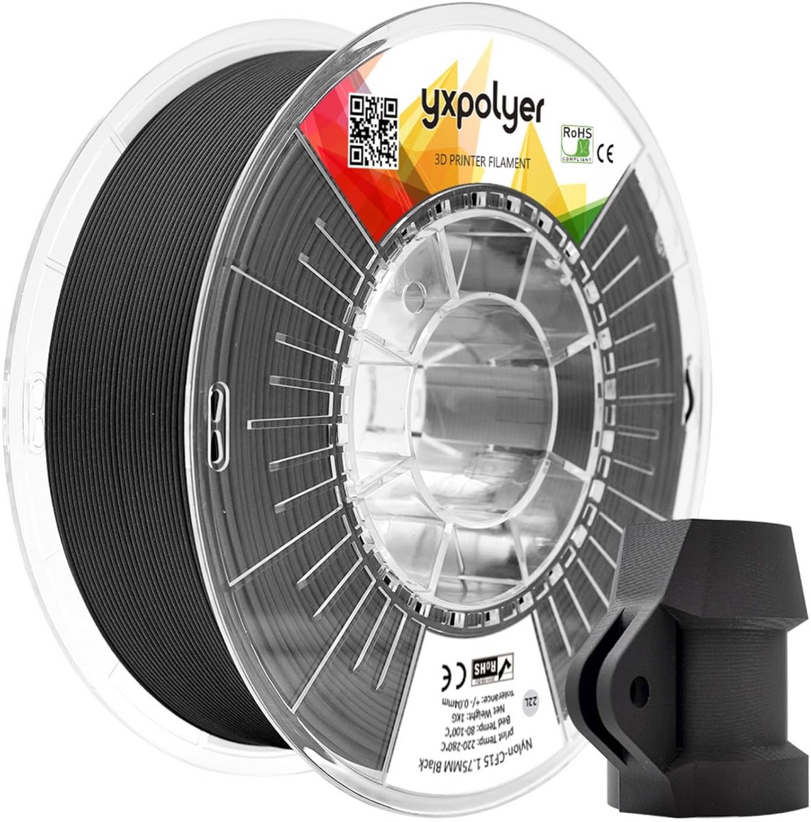 1.75mm Koolstofvezel Nylon 3D Printer Filament PA6-CF (1kg) voor Hoge Stijfheid