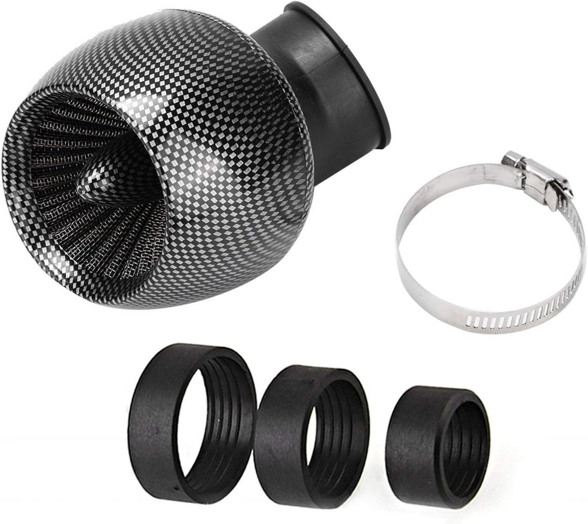 Universeel Luchtfilter Motorfiets - High Flow Luchtfilter met Koolstofvezel Look