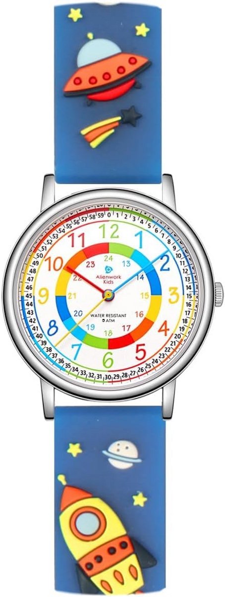 Kinderhorloge Analoge Leren Klokkijken - Waterdicht en Comfortabel voor Jongens en Meisjes