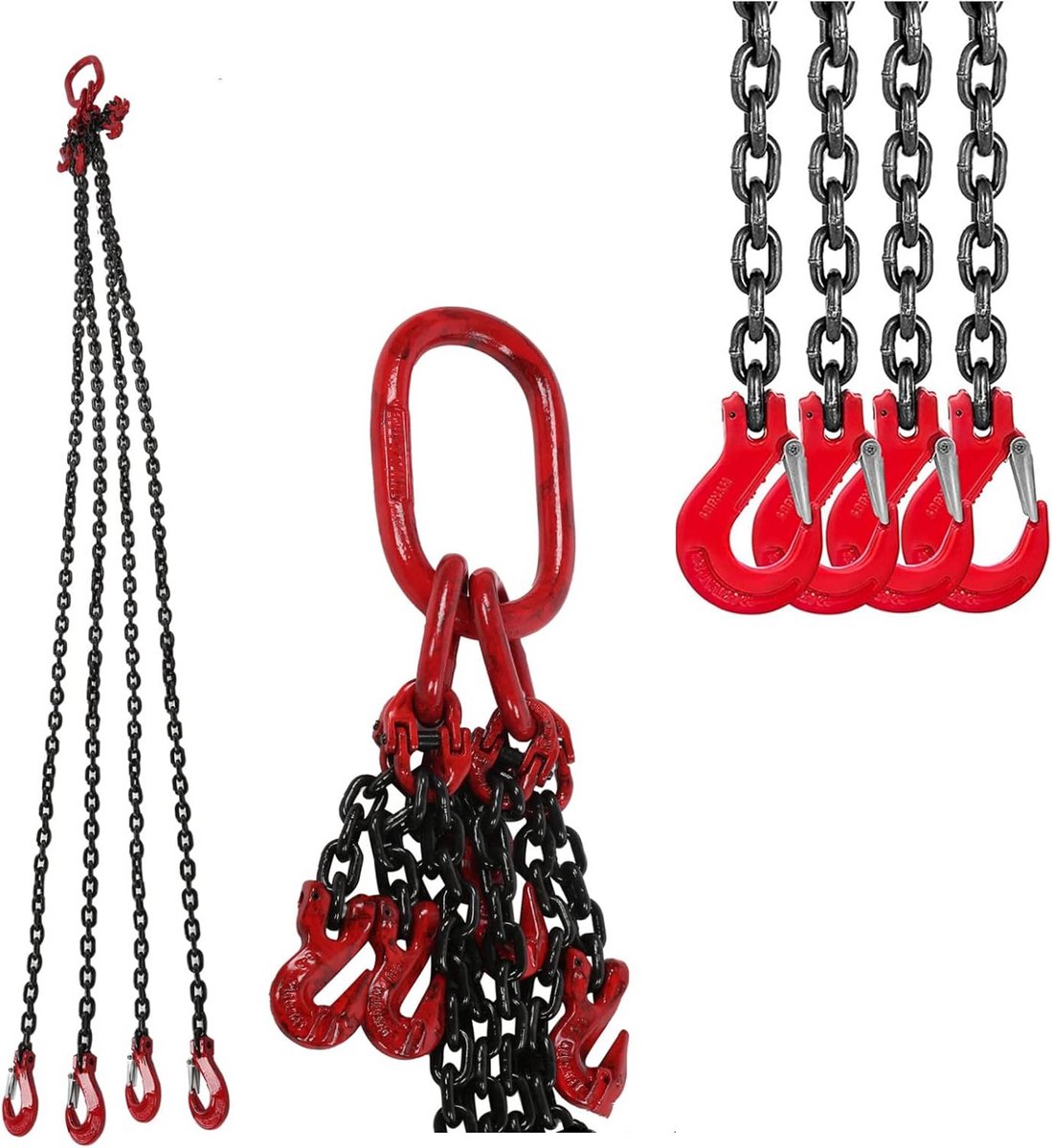 Sterke Hefketting Lus G80 6mm Dikte 2 Meter Lengte - 4 Strands Staalkabel