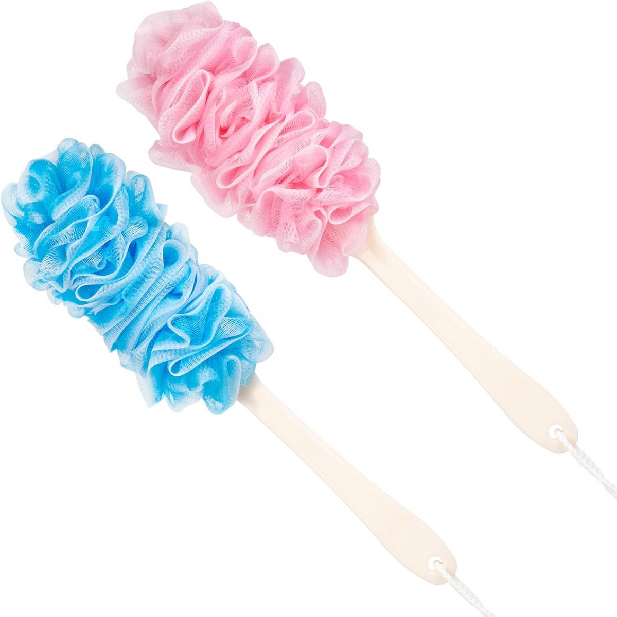 Doucheborstel met Lange Steel en Loofah voor Rugreiniging