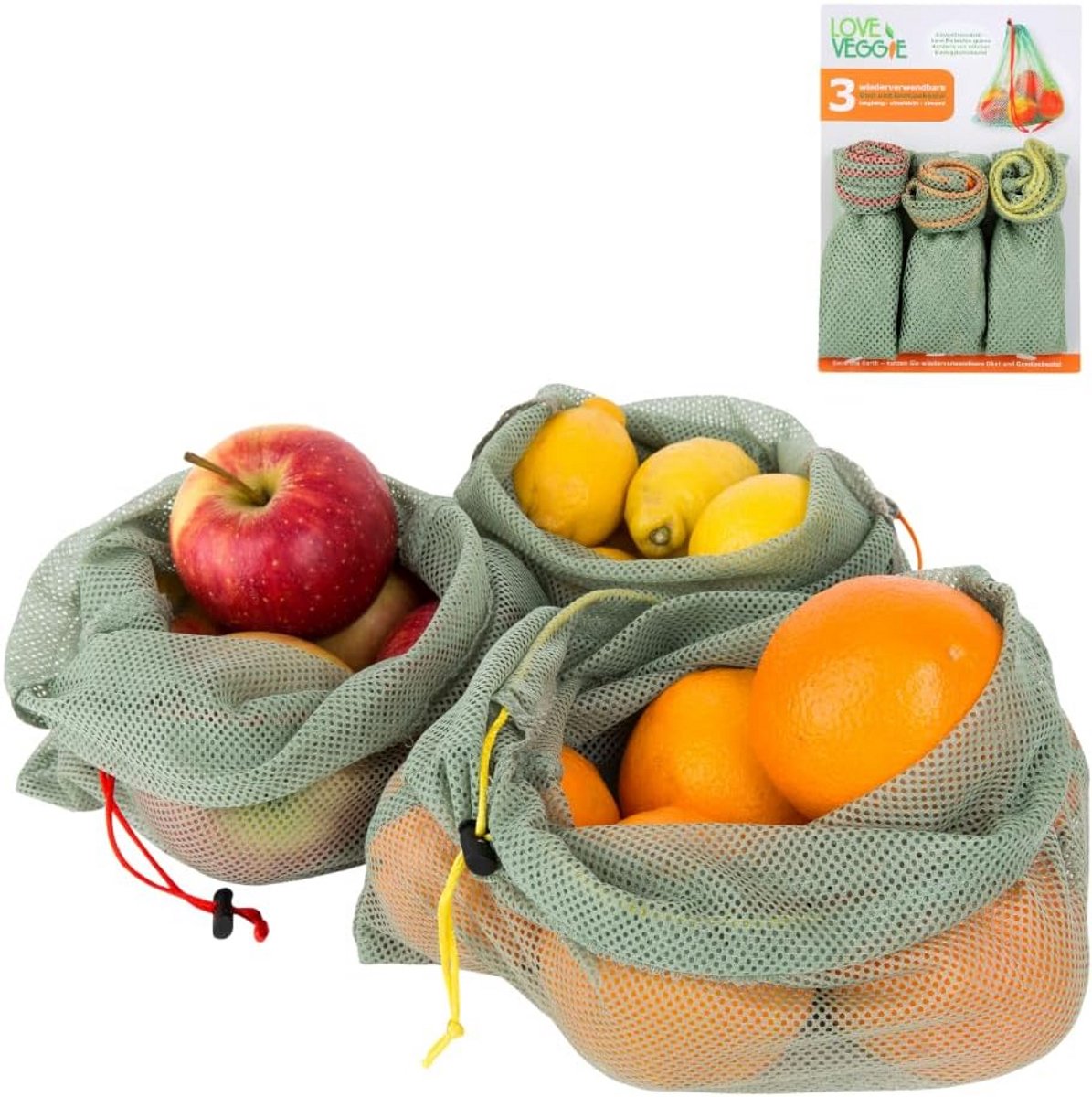 Voedselzakken voor Groente en Fruit - Polyester Tas (35x28 cm) - Herbruikbaar