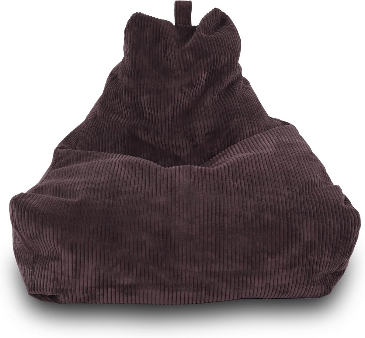 Grote Lichtgrijze Zitzak Fauteuil met Kussen - Corduroy Velvet Slaapfauteuil