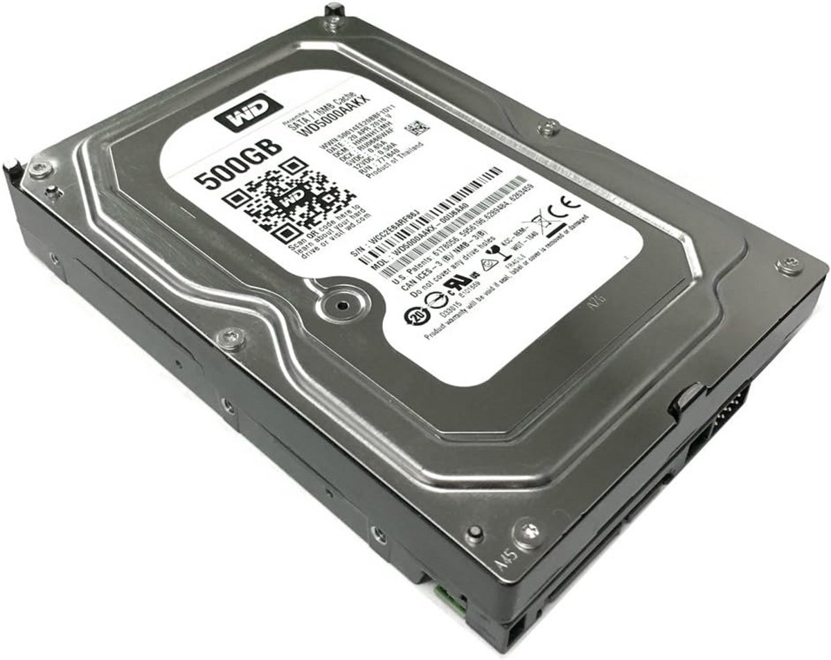 Interne Harde Schijf 500GB SATA 7200RPM 16MB Cache 3.5 inch - Vernieuwd met Garantie