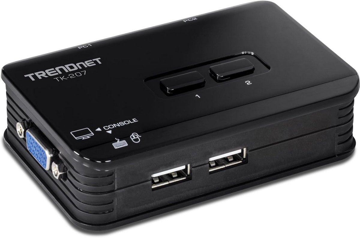 2-Poorts USB KVM Switch met Kabelset voor Apparaatbewaking en Autoscan