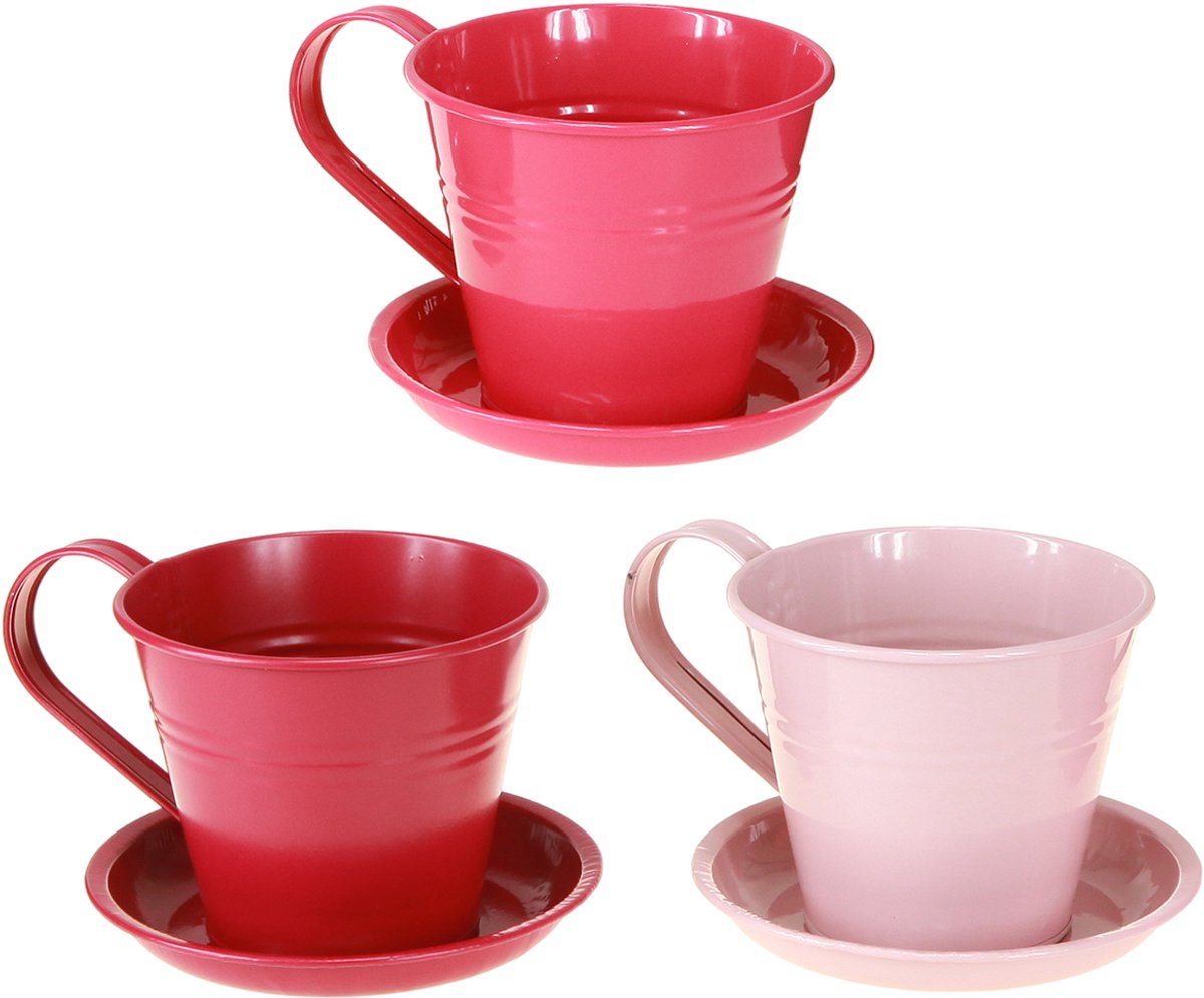 Plantenpotje met schotel voor creatieve tuinen, 11 cm, 6 stuks, 6 Stüc