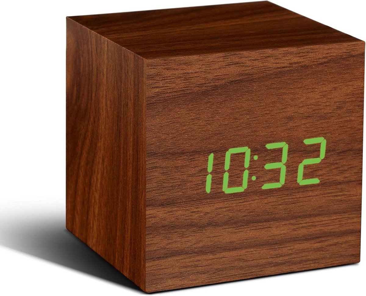 Slimme Digitale Kubus Wekker met LED Display en Geluids- of Touch-activatie