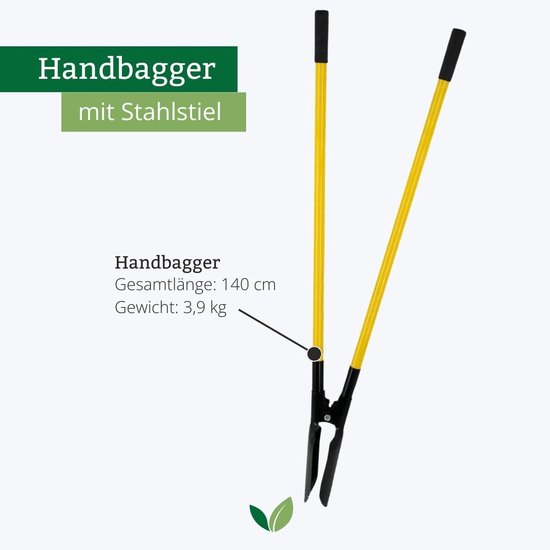 Stalen Handgraafmachine voor Smalle Gaten - Tuinaarde Uitgraven en Verwijderen van Merkloos	 — afbeelding 5
