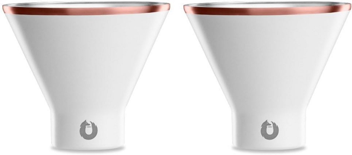 Geïsoleerde Stemloze Martini Glazen RVS - Dubbelwandig en Lekvrij