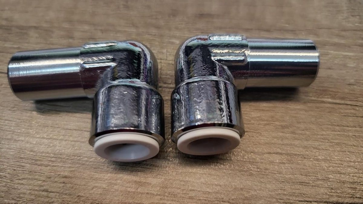 Verloop Radiatorkraan Rechte Verbindingsstuk - 15mm x 10mm Chromen Paar