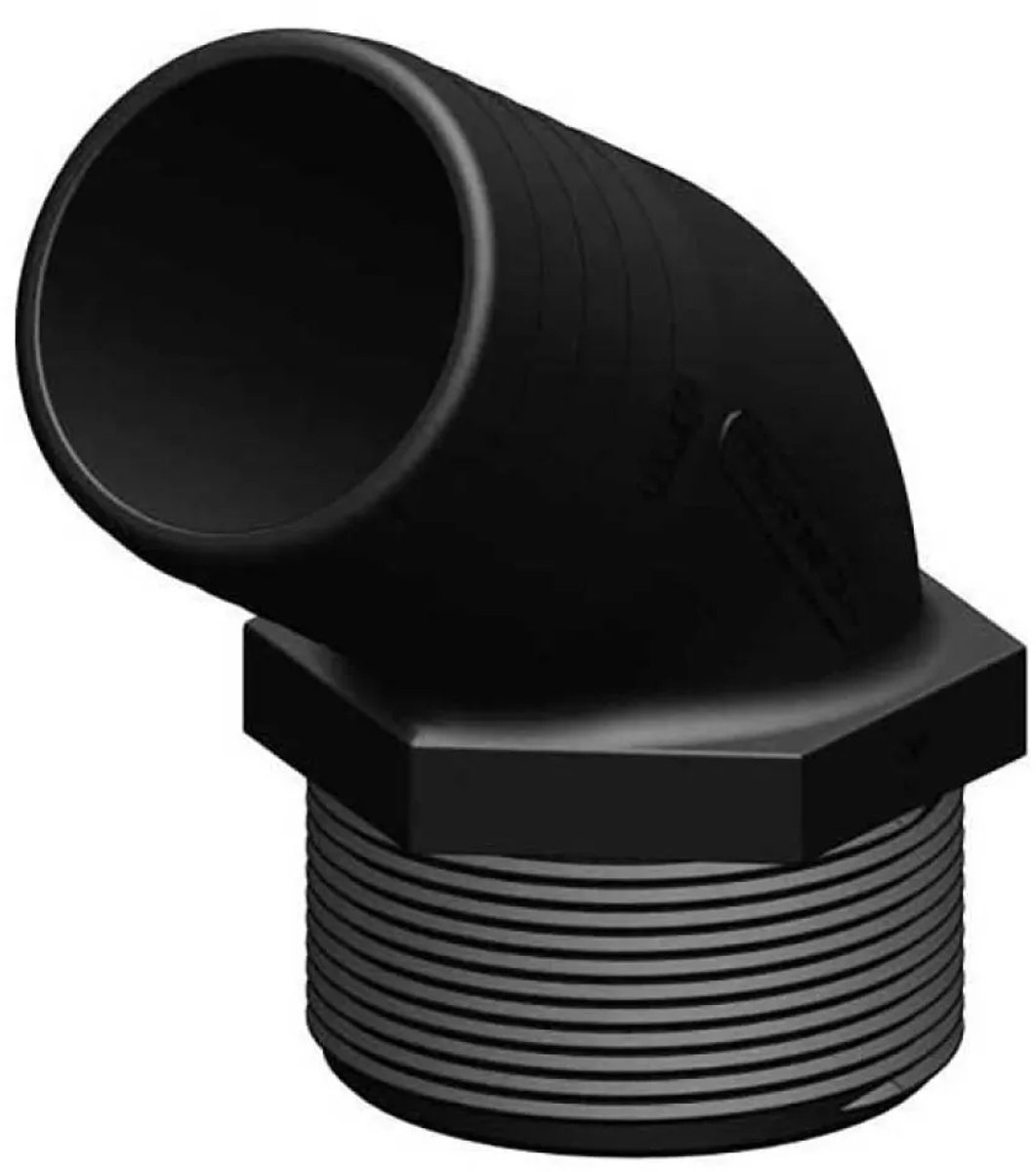 Trudesign 2´´ Spline-draad 120° Elleboogconnector Zwart 50 mm