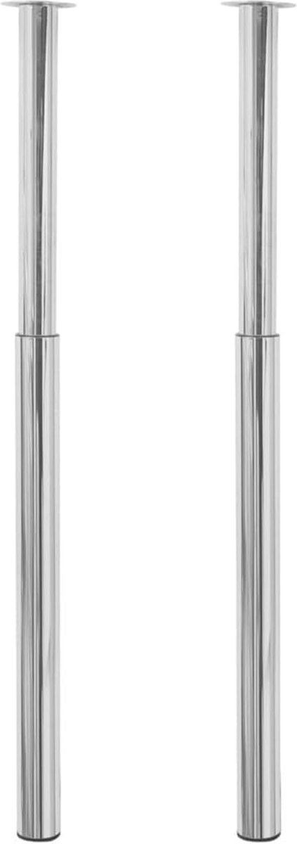 Set van 2 Verstelbare Telescopische Tafelpoten Chroom 710-1100 mm