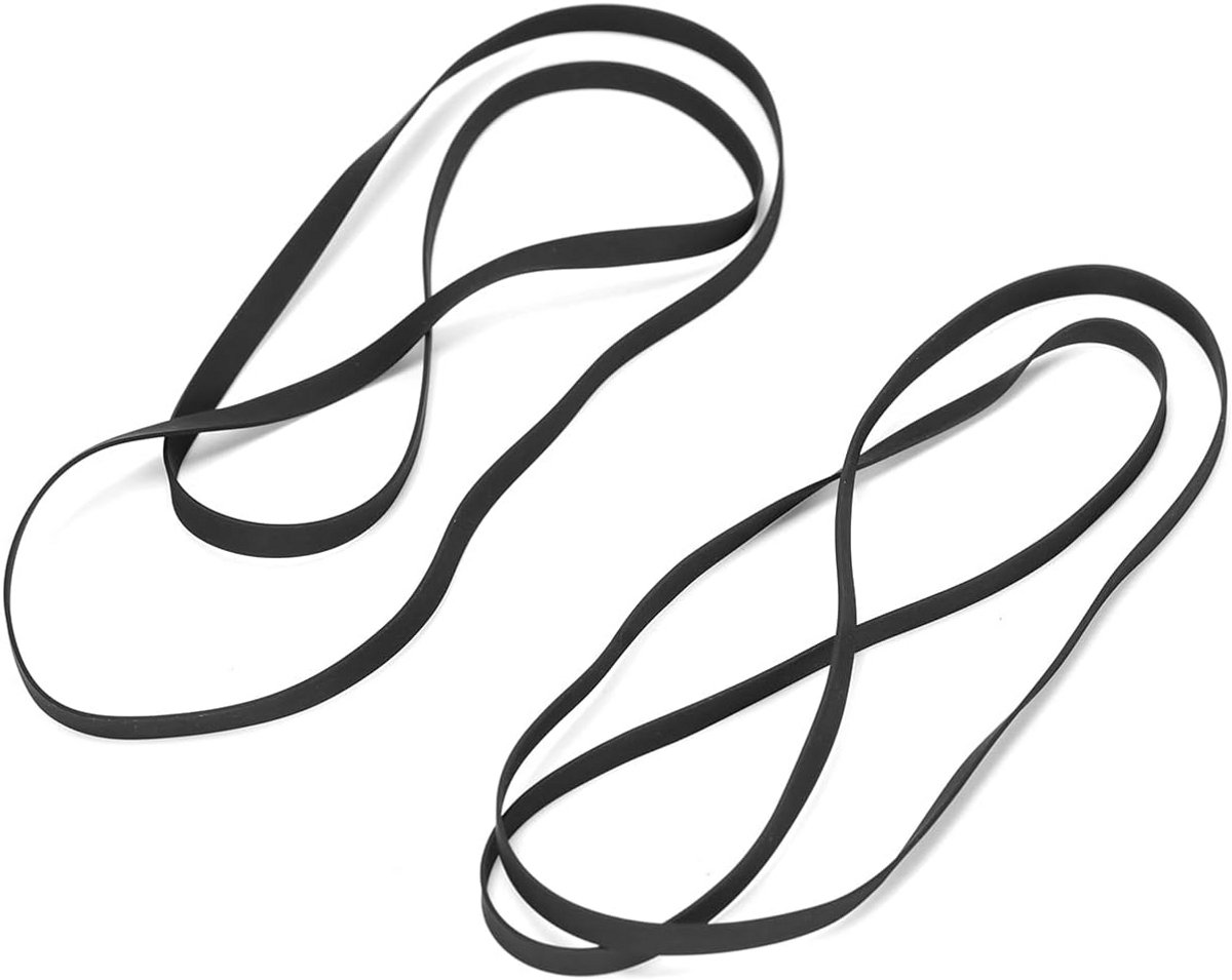 2x Rubberen Drive Riem voor Platenspeler Draaitafel Reparatieset