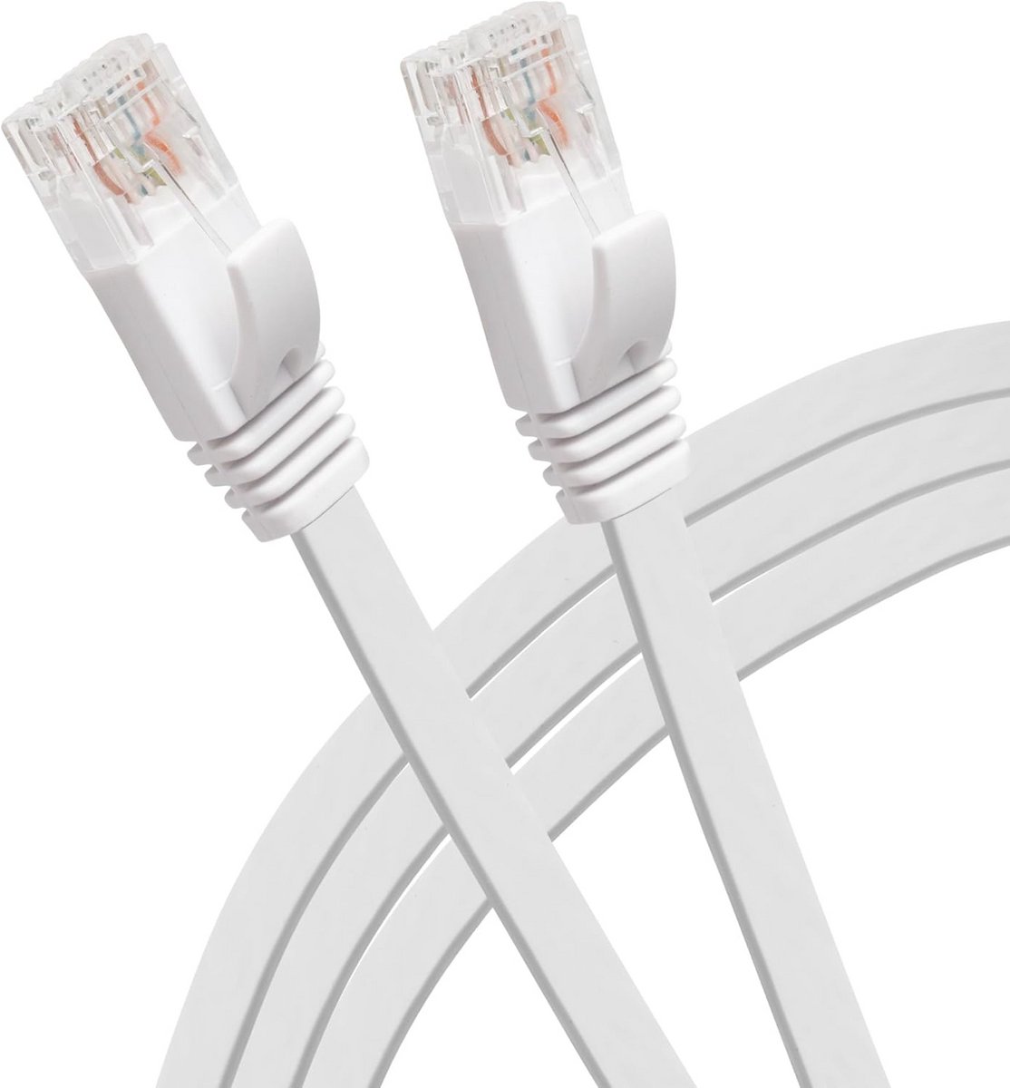Vlakke CAT6 Ethernet Netwerkkabel RJ45 30 Meter Wit voor Internet