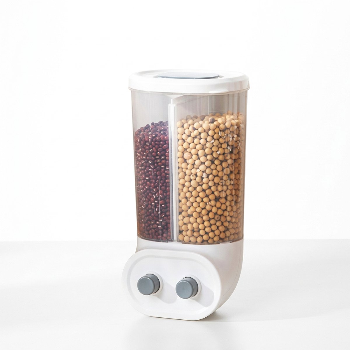 Hearyoo Dubbele Cereal Dispenser – Wandmontage Opslagcontainer – Voor Muesli & Cornflakes