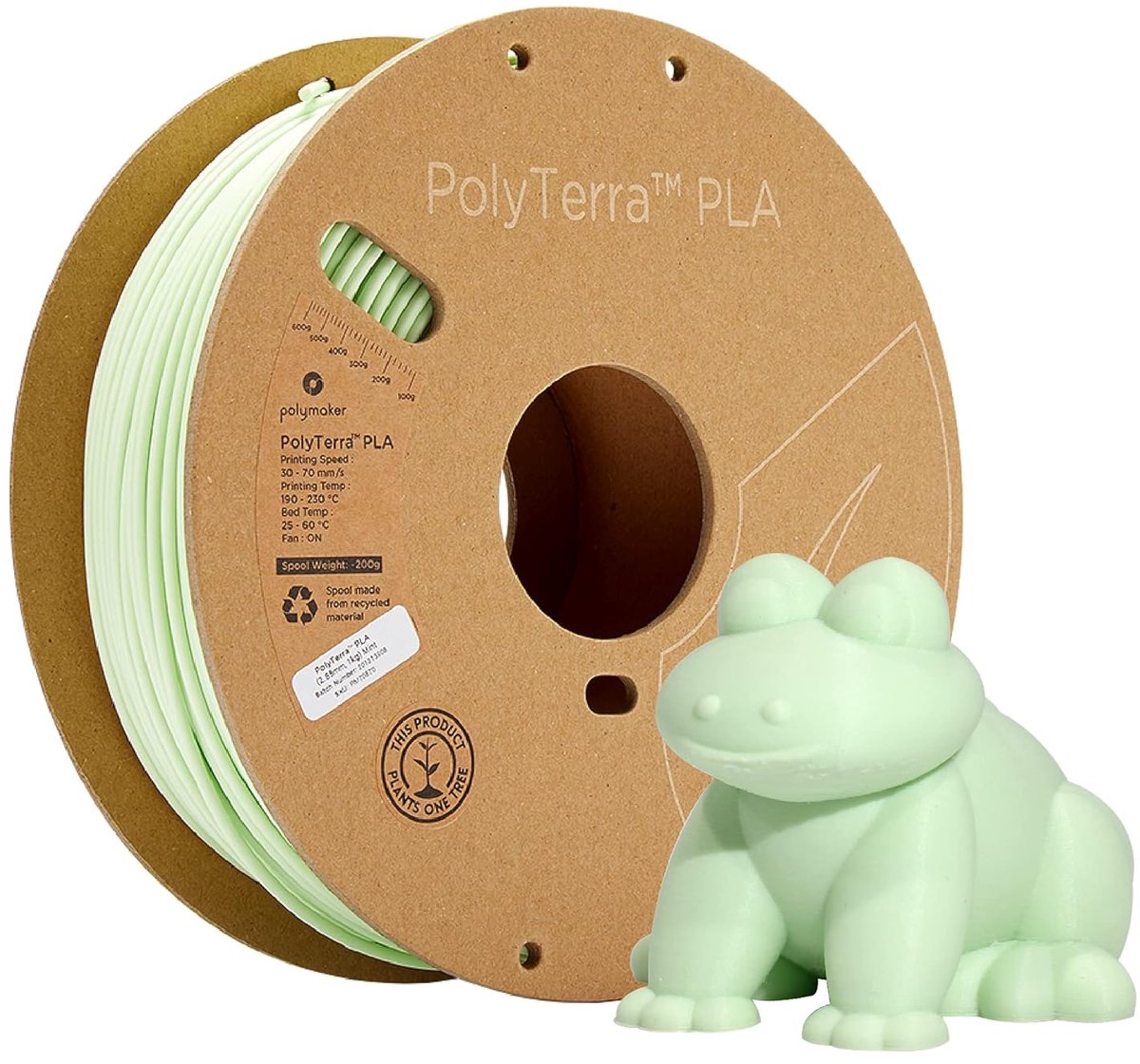 3D Print Materiaal - PLA Filament Spoel - Modelbouw Projecten - Milieuvriendelijk Biocomposiet - 1KG 2.85mm - Mint Groen