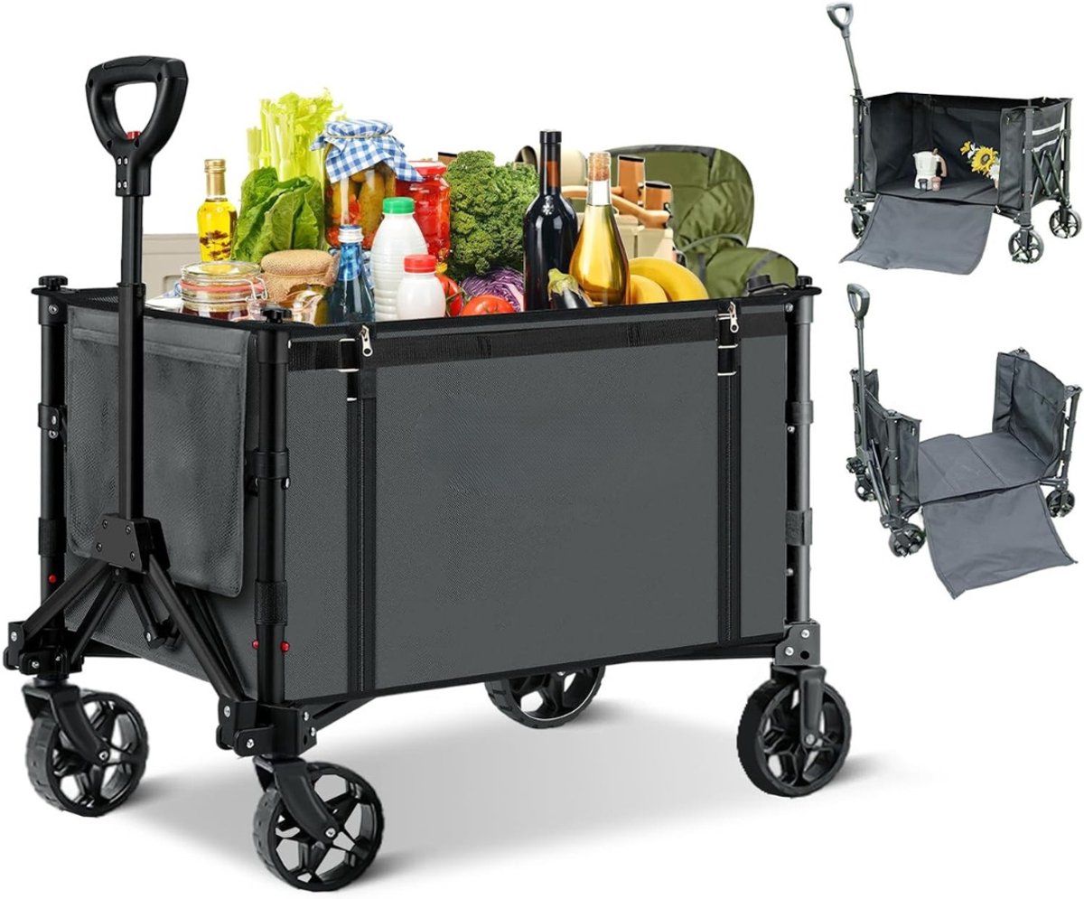 Quvo® Bolderkap Opvouwbaar Luchtbanden - Bolderkar - Bolderkar Opvouwbaar - 100 kg - Grijs- 31cm x 44cm x 19cm