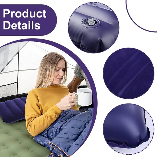 Nl Compact Set 2 Stuks Opblaasbare Kussens Set - Compact Strandkussen voor Reizen ...