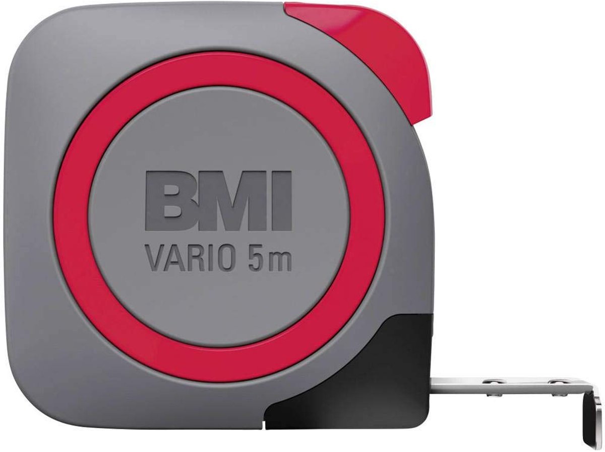 BMI Meetlint 3 m – Stalen Meetlint met Vergrendeling en Ergonomische Behuizing